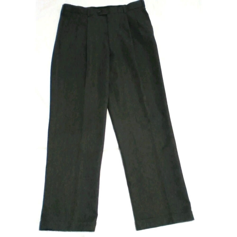Perry Ellis Portfolio 34/32 Men's Luxury Performance Black Dress Pants Formal